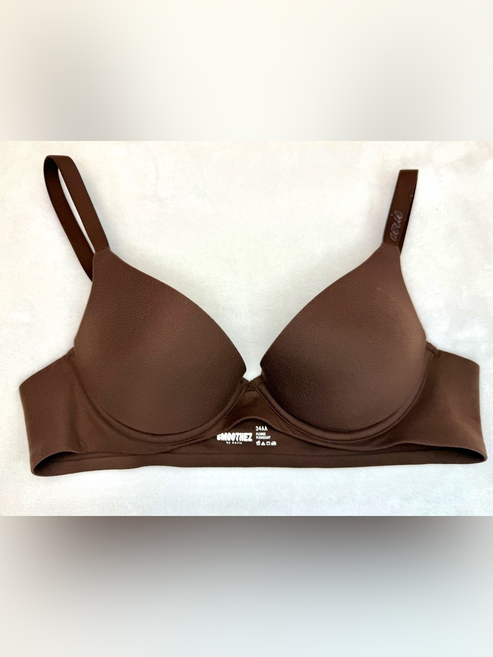 Aerie Smoothez Plunge Bra 34AA Dark Brown Smooth Lightly Lined
